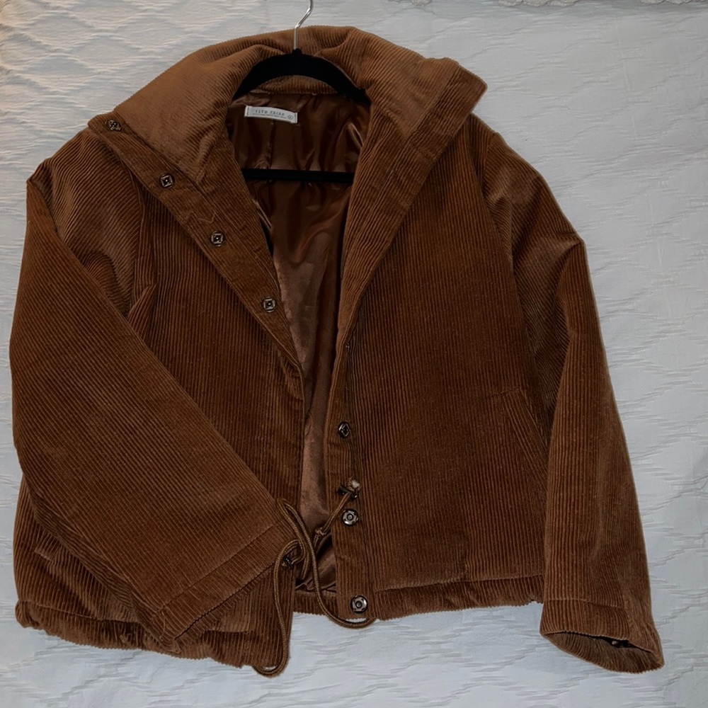 12th Tribe Brown Corduroy Puffer Jacket